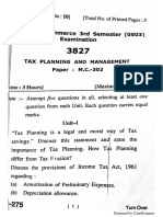 MCom 3rd Sem Tax Planning and Management Paper M.C 302 Dec 2016