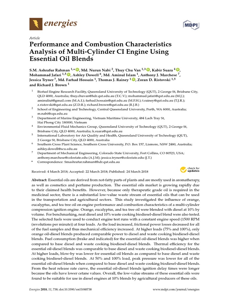 Energies: Performance and Combustion Characteristics Analysis of Multi ...