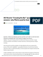 ISC Reverie "Crossing The Bar" Question and Answers - Why Pilot Is Used For God