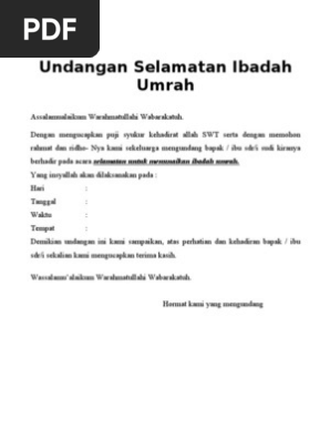 64 Contoh Undangan Acara Walimatul Safar Gratis Terbaik