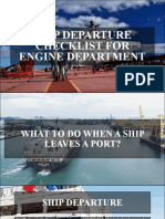 GROUP 1 Ship Departure Checklist For Engine Department