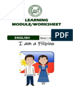 Learning Module/Worksheet: I Am A Filipino