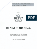 BINGO ORO - Memoria y Balance 30.04.2019