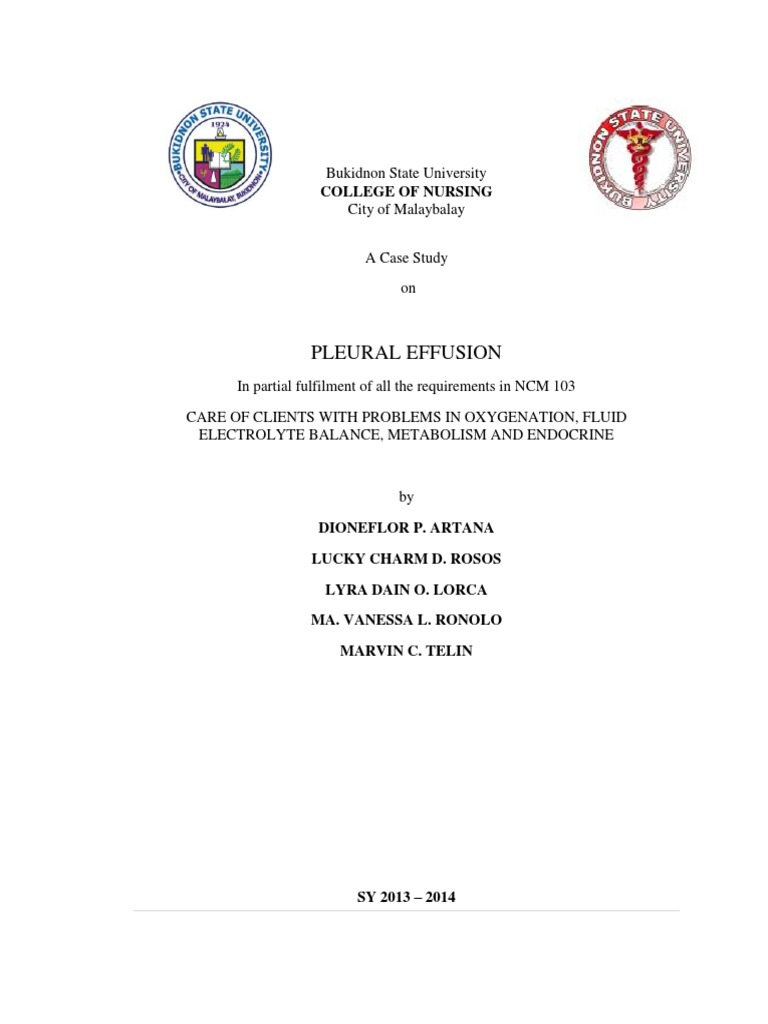 Case Study on Pleural Effusion | PDF | Lung | Medical Specialties