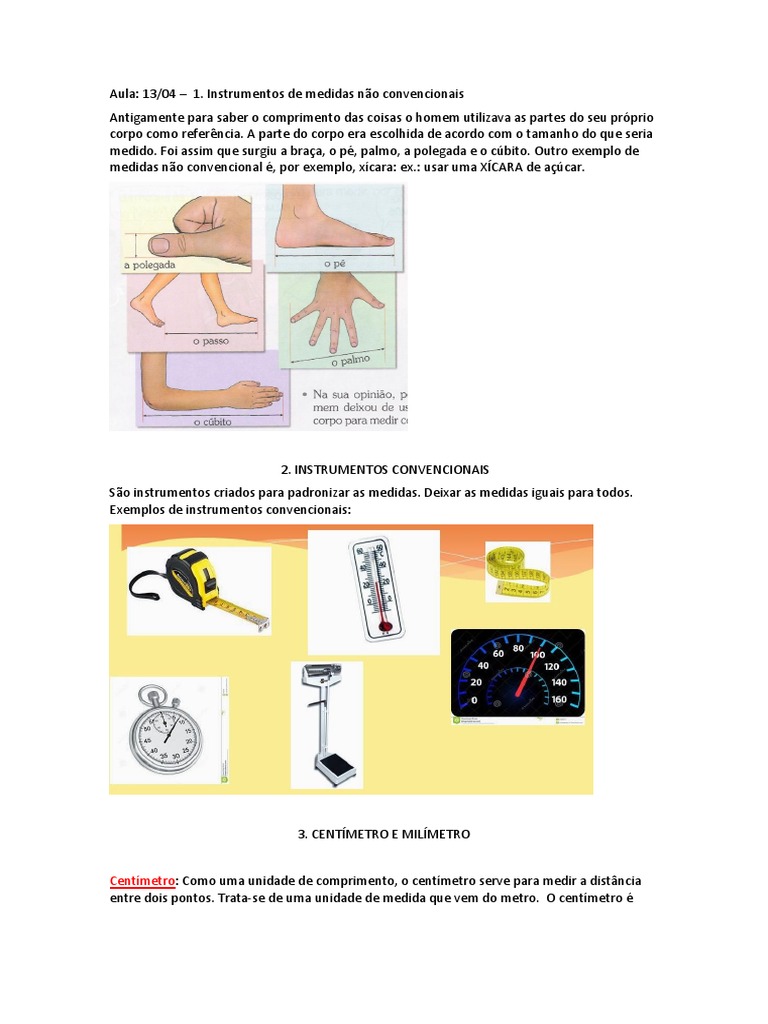 Medidas não convencionais e instrumentos de medição | PDF