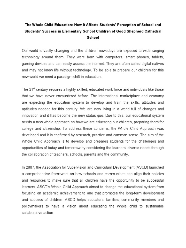 The Whole Child Approach And How It Affects Students Pdf Psychology