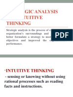 Strategic Analysis and Intuitive Thinking