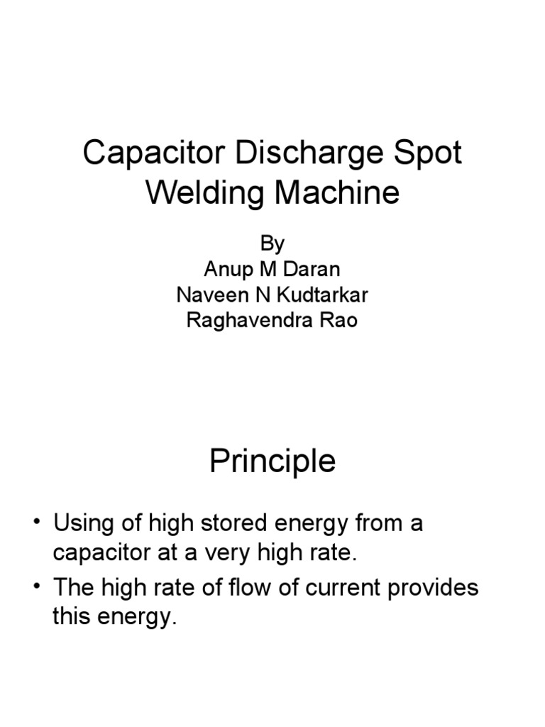 Capacitor Discharge Spot Welding Machine PDF