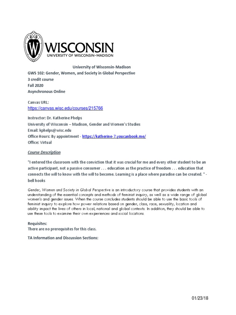 Gender, Women, and Society Course Overview | PDF | Feminism | Gender ...