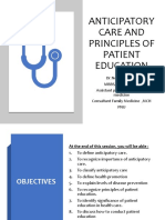 Anticipatory Care and Principles of Patient Education Nov 22 2