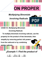 Lesson Proper: Multiplying Binomials Involving Radicals