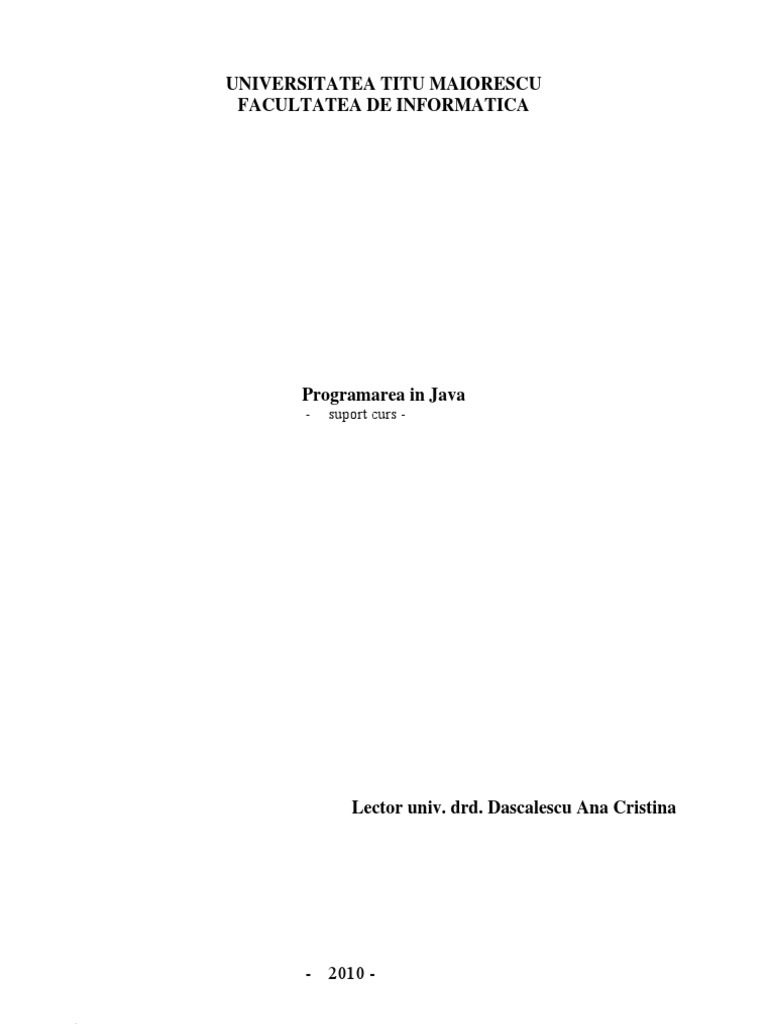 Programare in Java | PDF