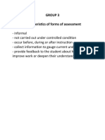 Group 3 Characteristics of Forms of Assessment
