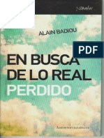 En Busca de Lo Real Perdido- Alain Badiou