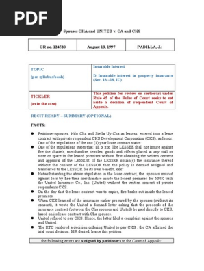 41. Sps Cha and Us v. CA and Cks