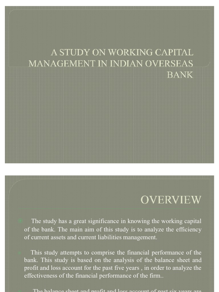 A Study On Working Capital Management in Indian | PDF | Working Capital ...