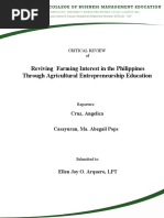 Reviving Farming Interest in The Philippines Through Agricultural Entrepreneurship Education