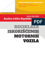 RECIKLAZA ISKORISCENIH MOTORNIH VOZILA - Autor Analize Dipl - Ing. Dusko Medic, Izdavac CEKOR