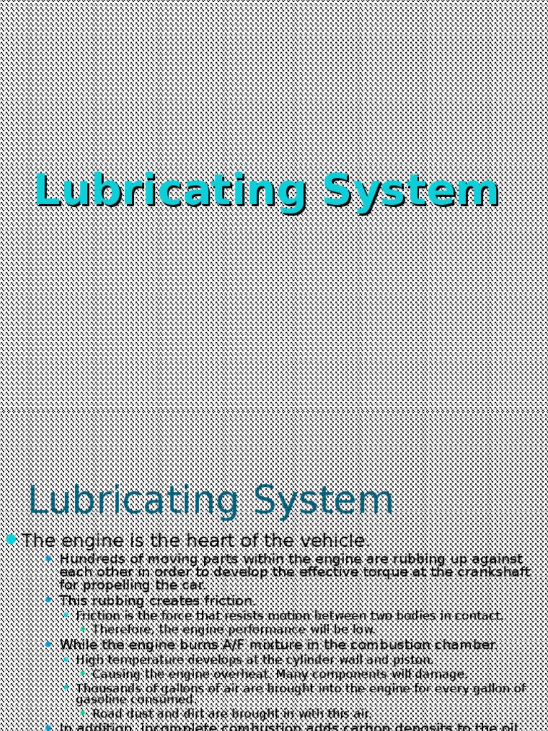 Engine Lubrication System Overview | PDF | Motor Oil | Engines
