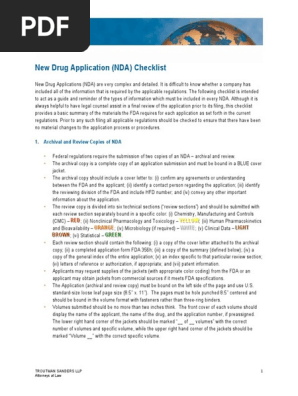 New Drug Application Nda Checklist