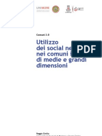 Comuni 2.0: L'utilizzo Dei Social Network Nei Comuni Italiani Di Medie e Grandi Dimensioni