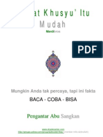 Sholat Khusyu Itu Mudah