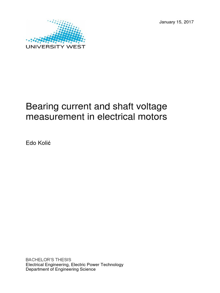 Bearing Current and Shaft Voltage Measurement in Electrical Motors