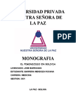 Monografia El Feminicidio en Bolivia - Barrera Mendoza Roxana Final