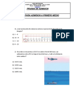 Matematica Prueba Ingreso Primero PDF