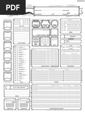 Auto Fill 5e Char Sheet Pdf Dungeons Dragons Role Playing Games