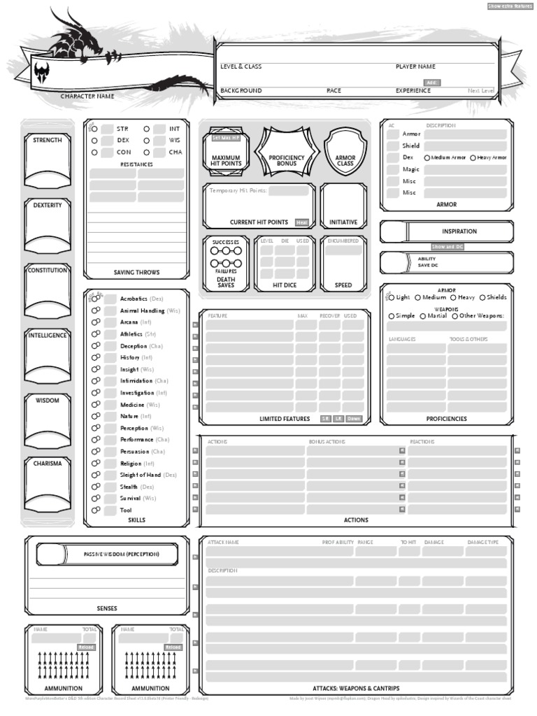 Auto-Fill 5e Char Sheet | PDF | Dungeons &amp; Dragons | Role Playing Games