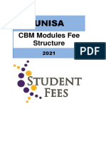 UNISA CBM Modules Fee Structure 2021