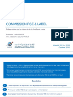 Commission Rse & Label: Présentation de La Vision Et de La Feuille de Route