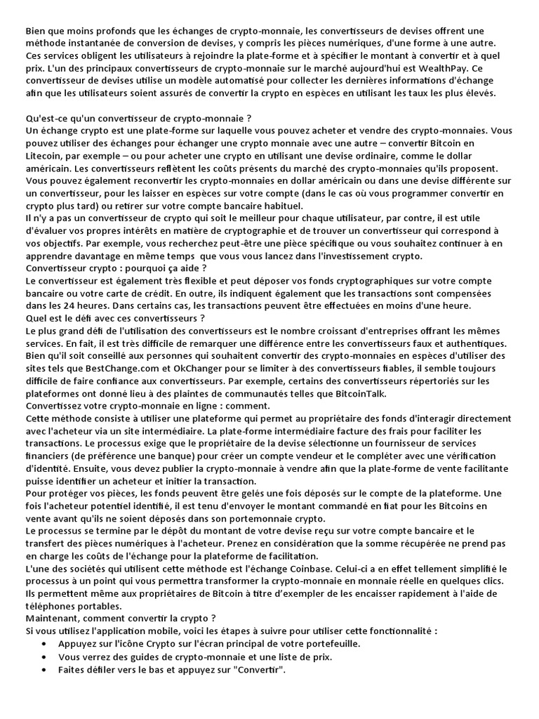 Convertisseur Crypto | PDF | Crytomonnaies | Bitcoin
