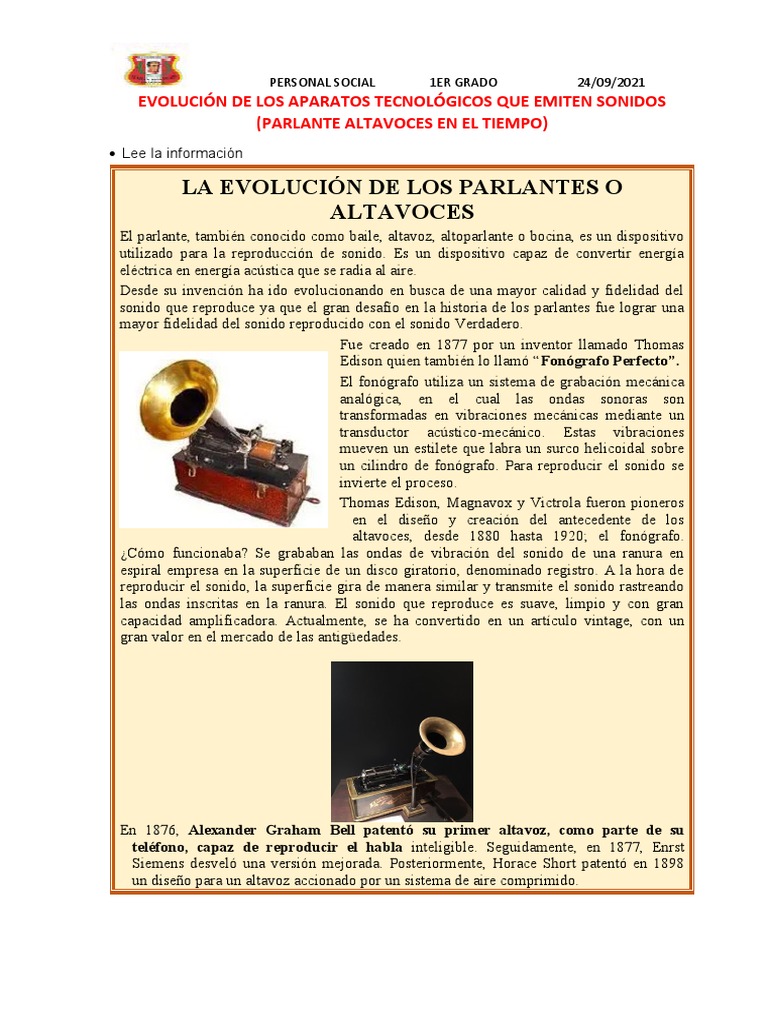 Evolución de Los Aparatos Tecnológicos Que Emiten Sonidos | PDF ...