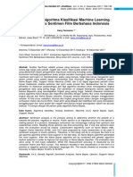 Komparasi Algoritma Klasifikasi Machine Learning Pada Analisis Sentimen Film Berbahasa Indonesia