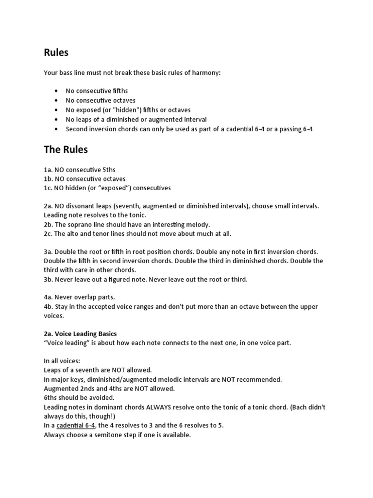 Rules of Harmony PDF Interval (Music) Chord (Music)