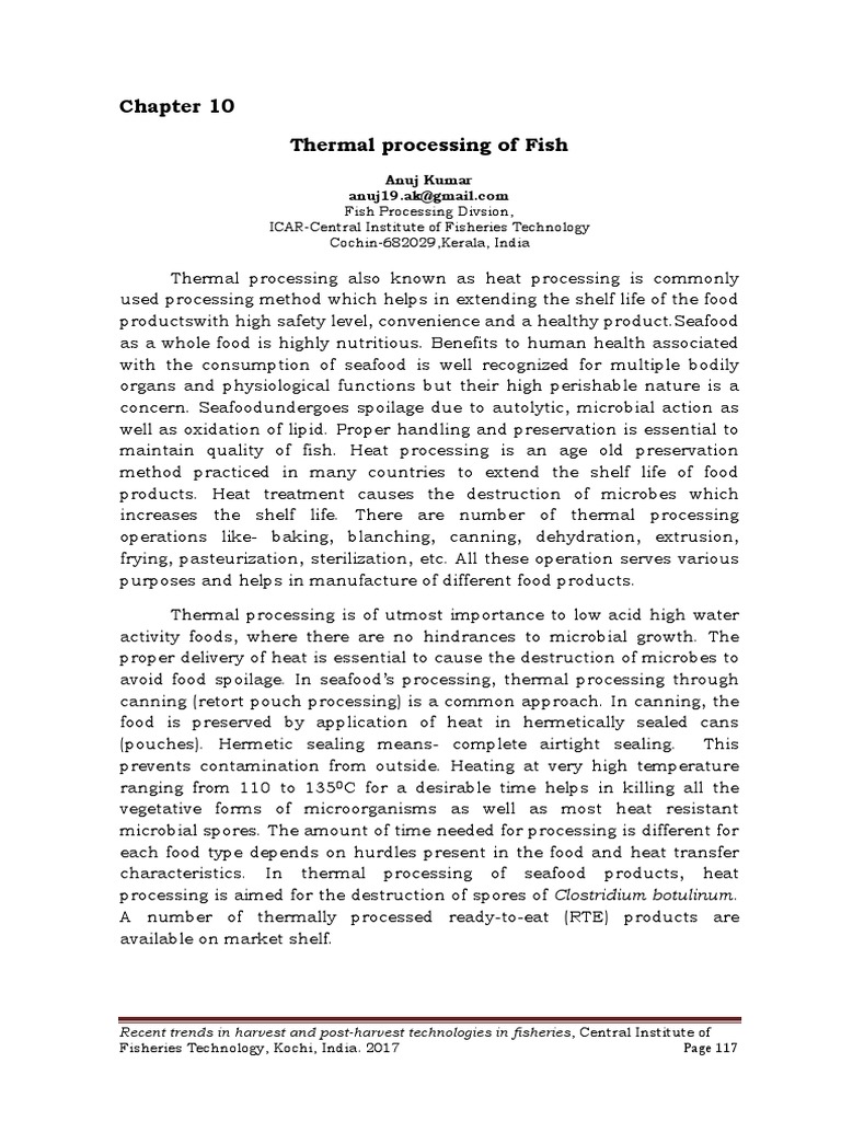Thermal Processing in Seafood Canning | PDF | Canning | Food Preservation