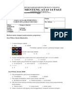 Soal PTS 1 Kelas 1 Tema 1 Sesi 2