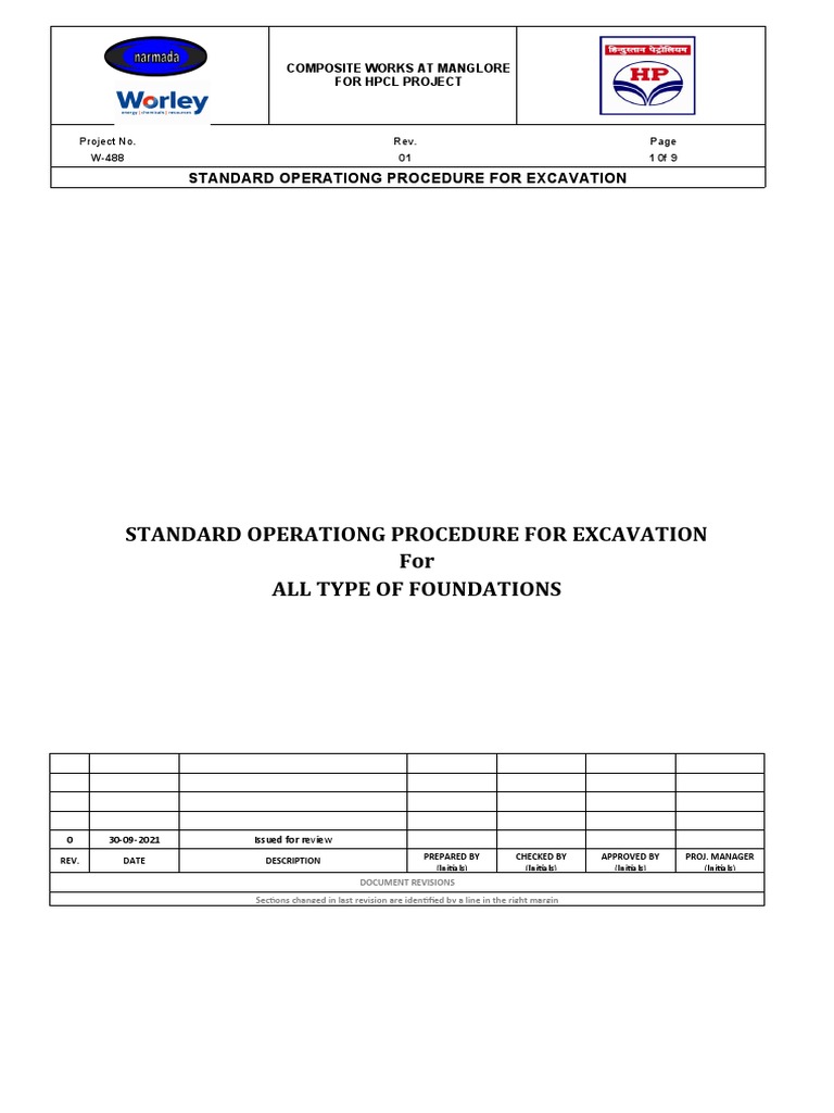 Procedure For Excavation | Download Free PDF | Safety | Hazards
