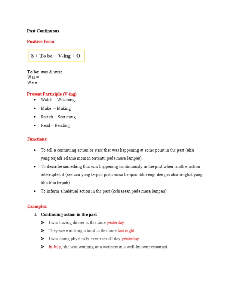 Past Continuous Tense Explained | PDF | Grammar | Syntax