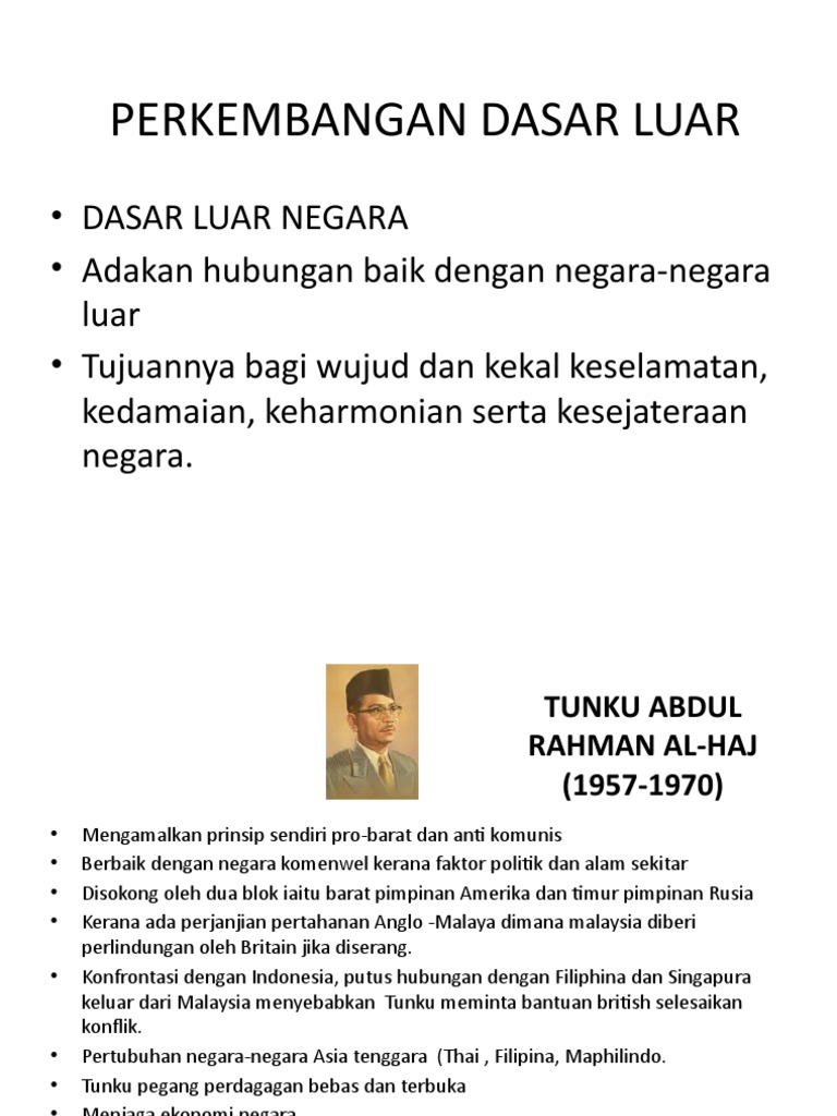 Perkembangan Dasar Luar