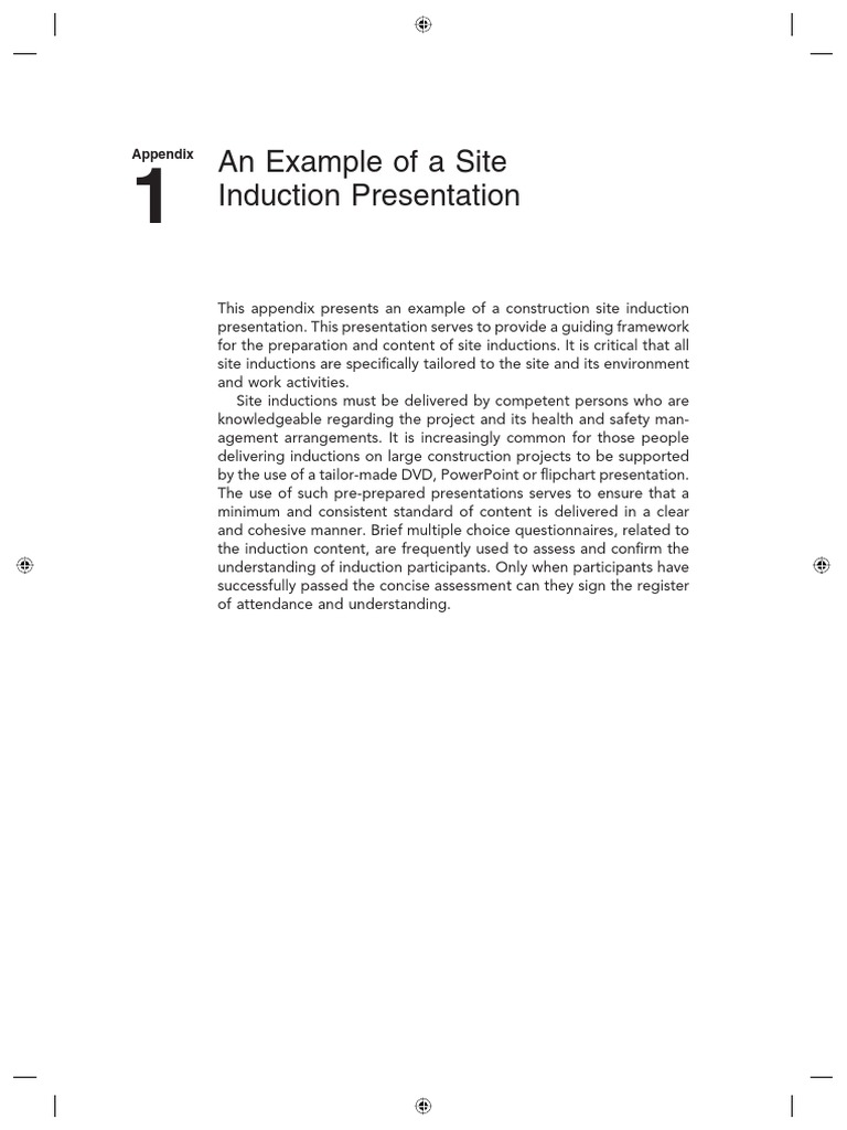 Site Induction Presentation Example | PDF