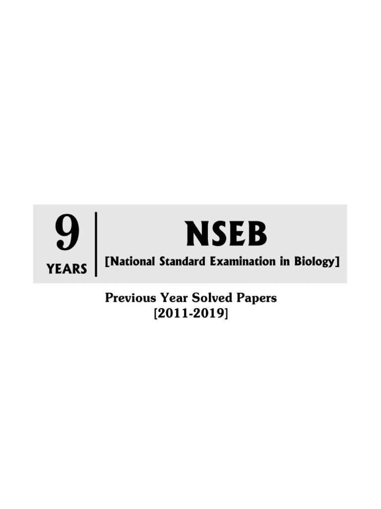 Biology Olympiad Stage 1 - NSEB - Career Point Kota | PDF