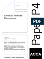 Advanced Financial Management: Professional Pilot Paper - Options Module