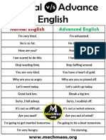 Normal English Vs Advance English