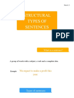 Structural Types of Sentences: March 15 Zhansaya Tleubay