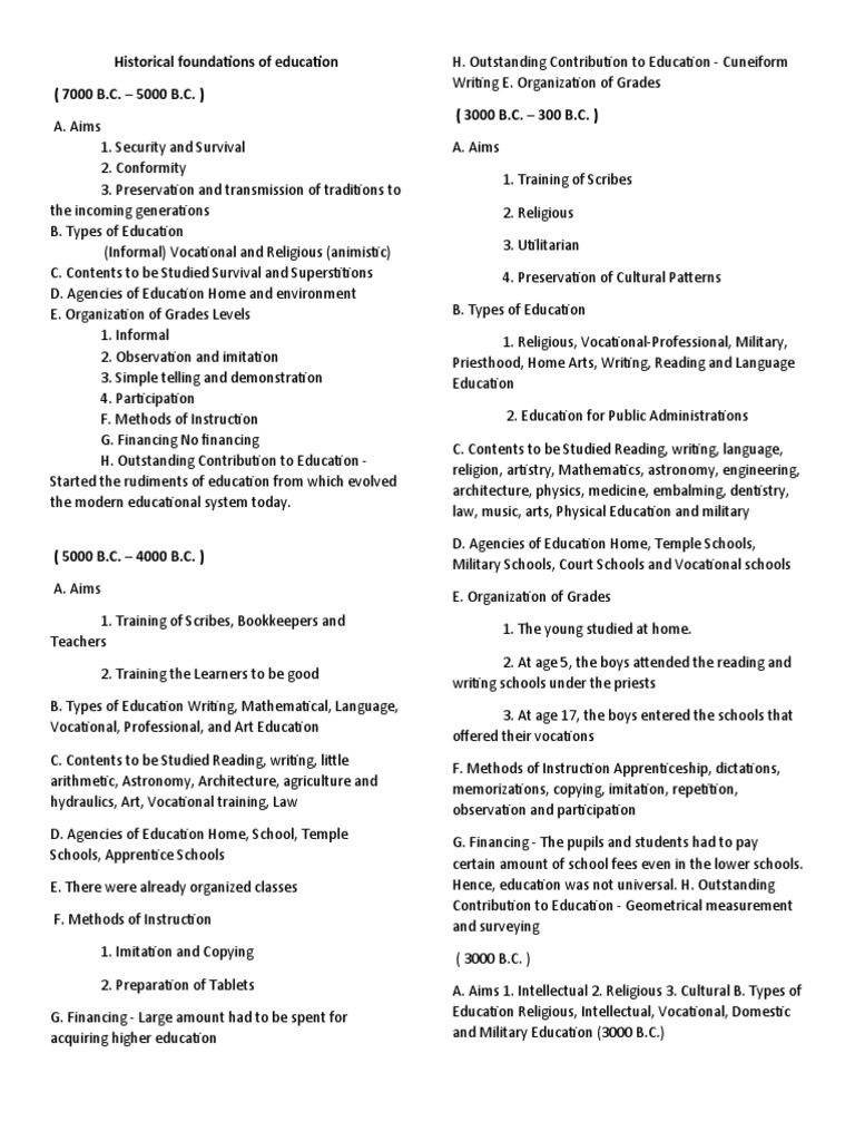 Historical Foundations of Education | PDF | Schools | University