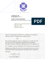 Course No. 309 Experiment No.: 2 Name of The Experiment:: Determination of Absolute Capacitance of A Condenser