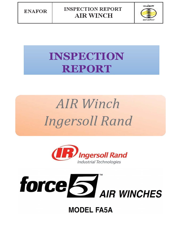 Air Winch Inspection Report 2021 | PDF | Manufactured Goods | Materials